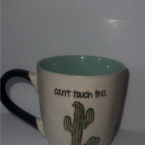 Cactus Design Ceramic Mug - Green and Black